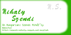 mihaly szendi business card